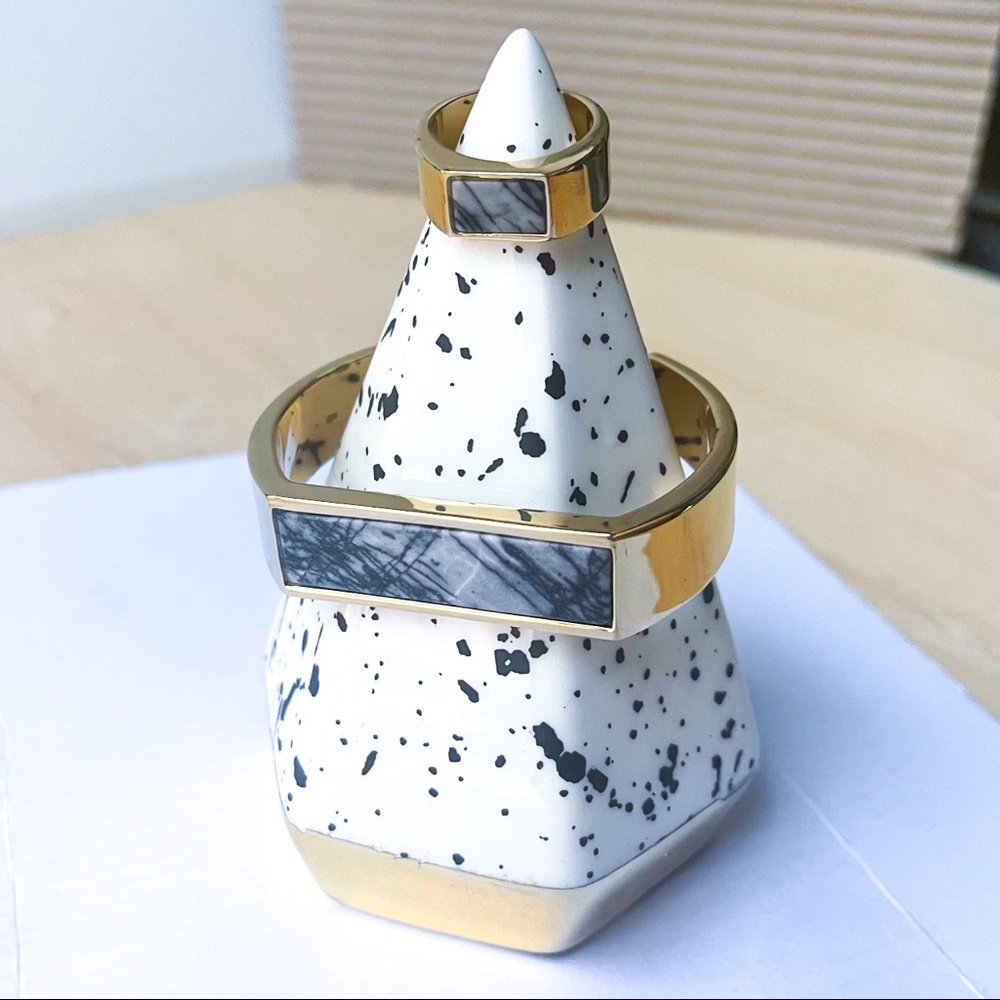 J. Crew Marble-Esque Open Bangle And Ring Set - image 4